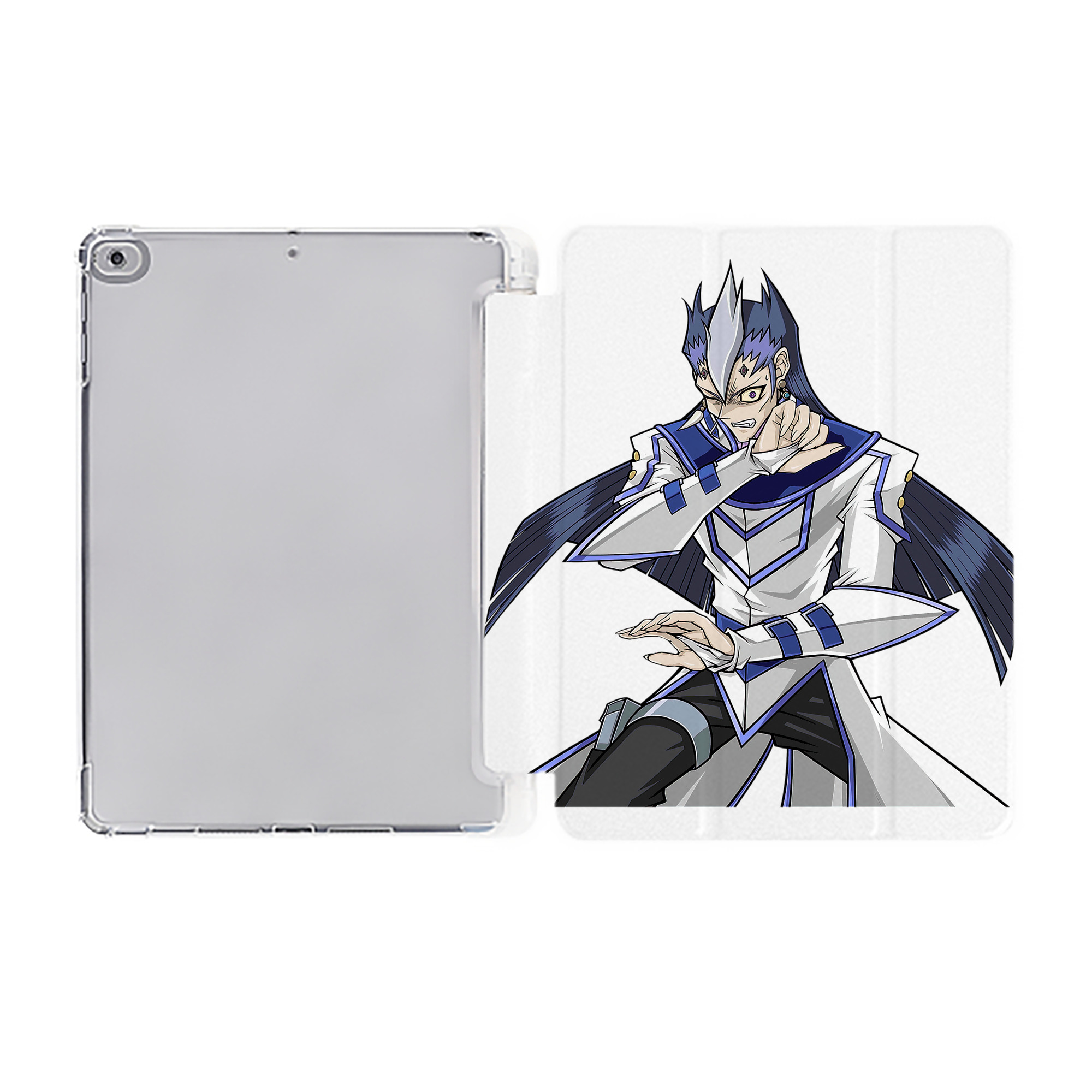 （画像用） 遊☆戯☆王 Yu-Gi-Oh! IPad ケース ペン収納付き 三つ折りスタンド PUレザー×シリコン 対応機種9.5/10.5/10.9インチ